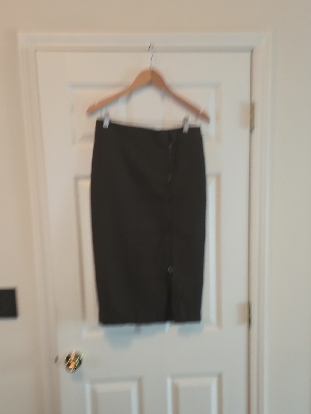 Ann Taylor Black Button-Detail Pencil Skirt